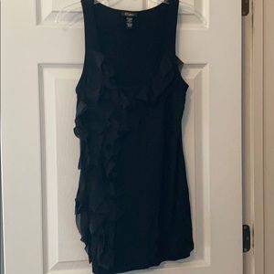Black Ruffle Front Tank